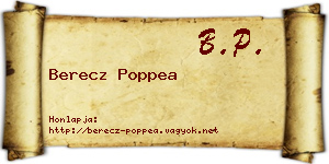Berecz Poppea névjegykártya